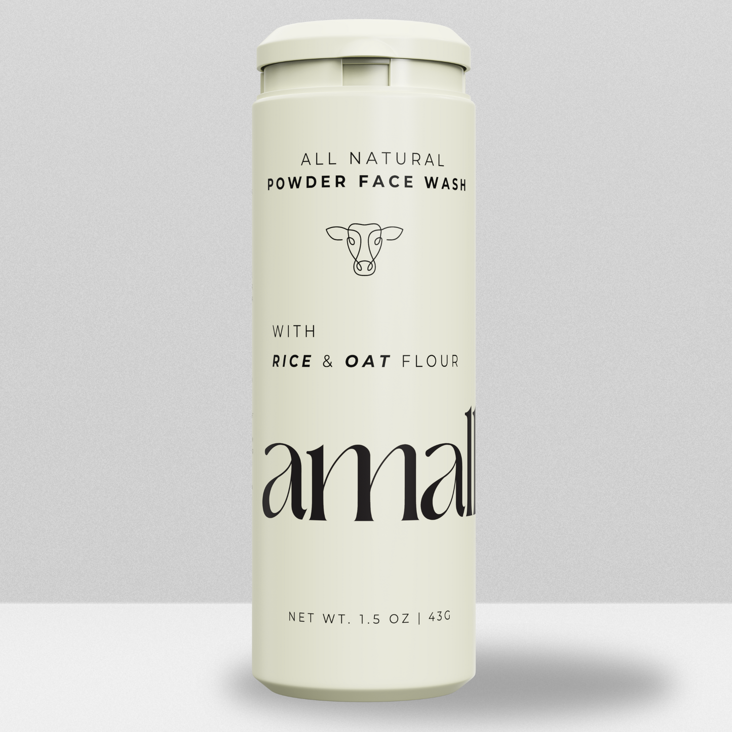 Image of powder face wash - "All Naural Powder Face Wash with Rice & Oat Flour. 