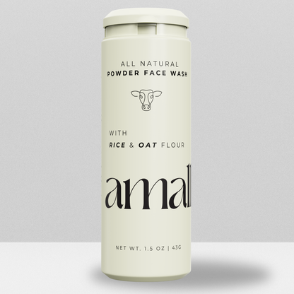 Image of powder face wash - "All Naural Powder Face Wash with Rice & Oat Flour. 