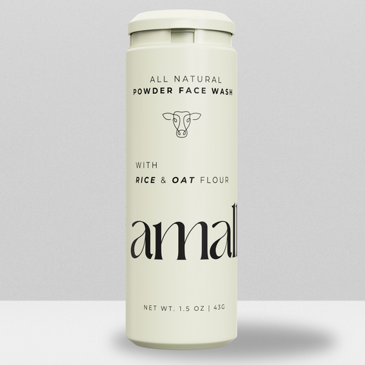 Image of powder face wash - "All Naural Powder Face Wash with Rice & Oat Flour. 